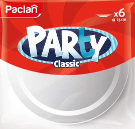 Тарелки пластиковые Paclan Party Сlassic, 23 см, 6 шт.