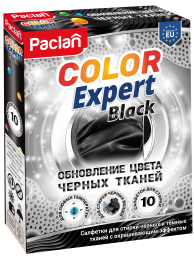 Салфетки для обновления цвета при стирке черного Paclan Color Expert, 10 шт.