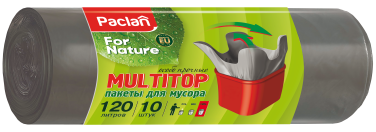 Пакеты для мусора Paclan for nature Multitop 120 л, 10 шт.