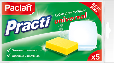 Губки для посуды Paclan Practi Universal, 5 шт.