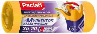 Пакеты для мусора Paclan Мультитоп Арома 35 л, 20 шт.