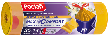 Пакеты для мусора Paclan Max Comfort Aroma 35 л, 14 шт.