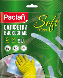 Салфетки вискозные Paclan Soft Clean, 35х35 см, 5 шт.