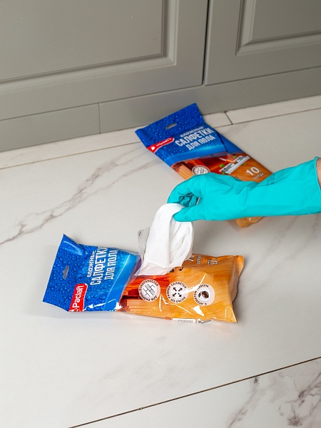 Салфетки влажные для пола Paclan, 10 шт.