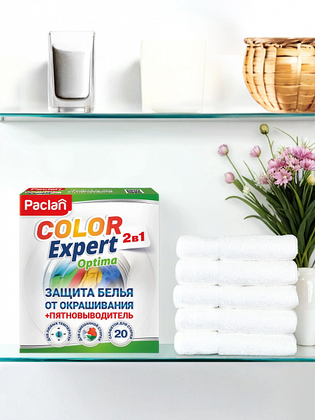 Салфетки для стирки Paclan Color Expert Optima, 2 в 1, 12 шт.