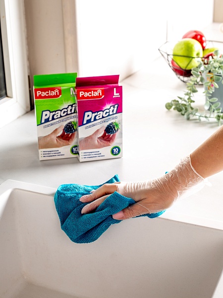 Перчатки виниловые Paclan Practi, M, L, 10 шт.