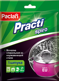 Мочалка стальная Paclan Practi Spiro, 1 шт.