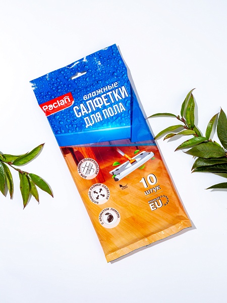 Салфетки влажные для пола Paclan, 10 шт.