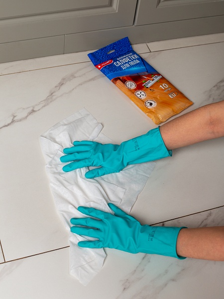 Салфетки влажные для пола Paclan, 10 шт.