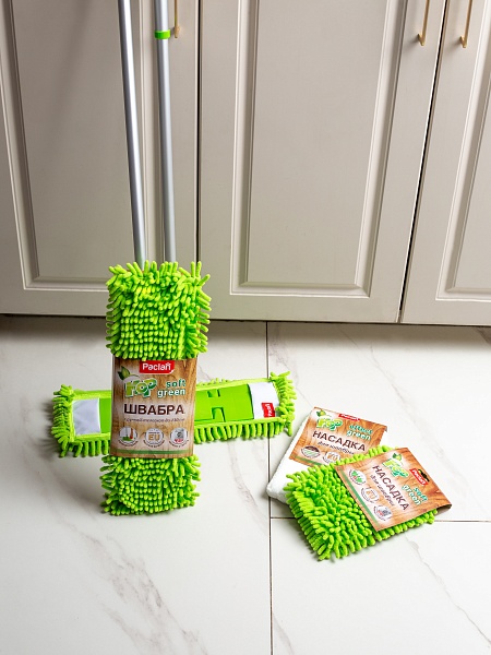 Насадка сменная из микрофибры для швабры Paclan Soft Green MOP, 1 шт.