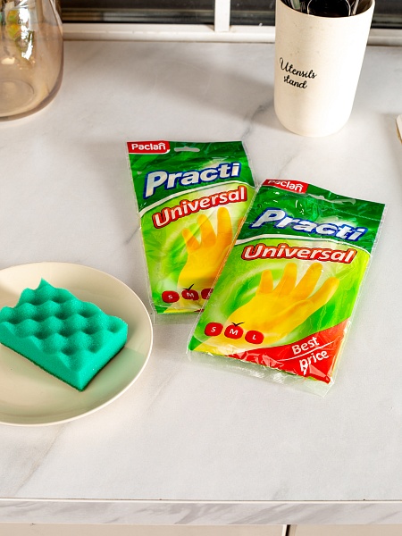 Перчатки резиновые Paclan Practi Universal, S, M, L, 1 пара