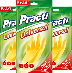 Перчатки резиновые Paclan Practi Universal, S, M, L, 1 пара
