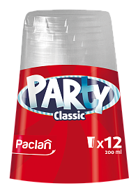 Стаканы пластиковые Paclan Party Сlassic, 200 мл, 12 шт.