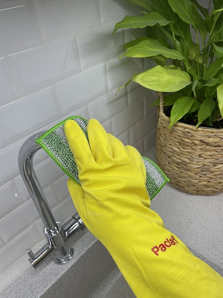 Салфетка из микрофибры Paclan De luxe 3 в 1, 12х17 см, 1 шт.