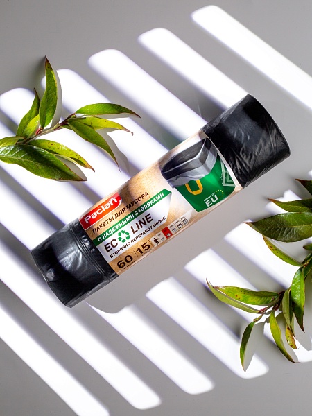 Пакеты для мусора Paclan Eco line 60 л, 15 шт.