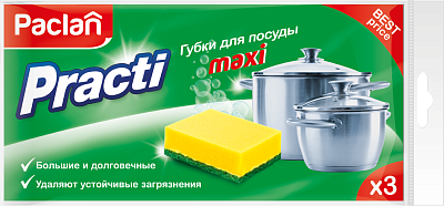 Губки для посуды Paclan Practi Maxi, 3 шт.