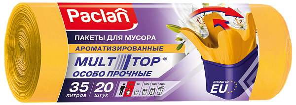 Пакеты для мусора Paclan Мультитоп Арома 35 л, 20 шт.